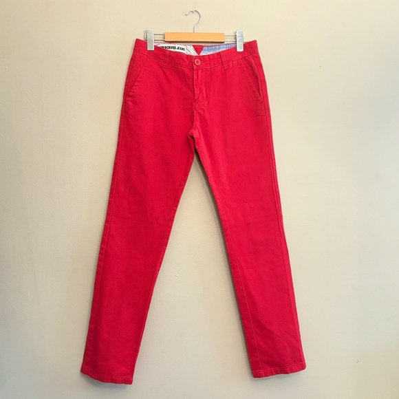 HYPERCRUSH Red Cotton Straight Leg Light Weight Chino - Picture 1 of 16